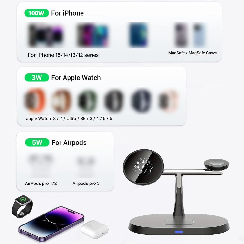 3 in 1 Magnetic Wireless Charg - Smartwatch Watches For Iphone recension och pris