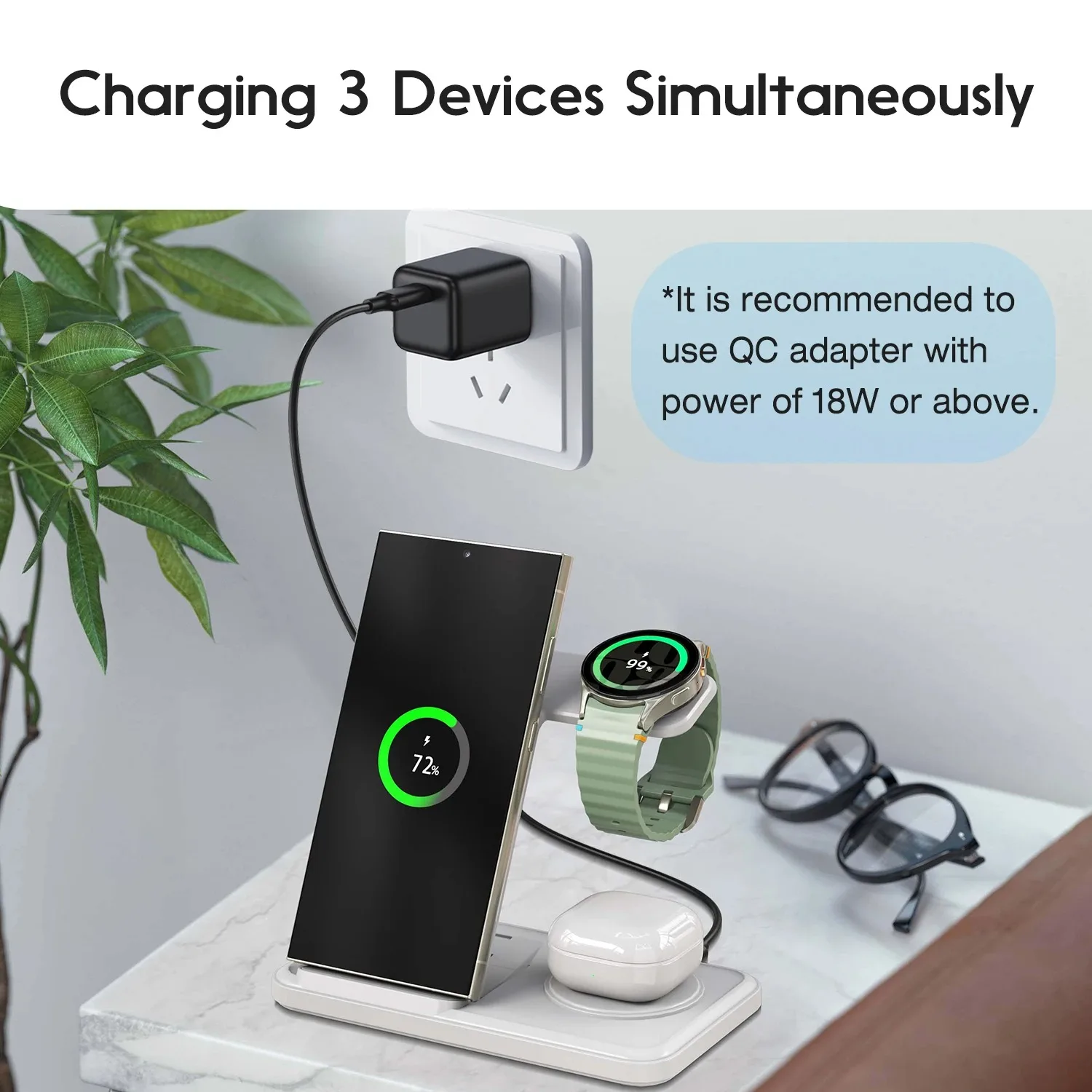 Desktop 3-in-1 Wireless Charge - Watches Smartwatch Samsung recension och pris