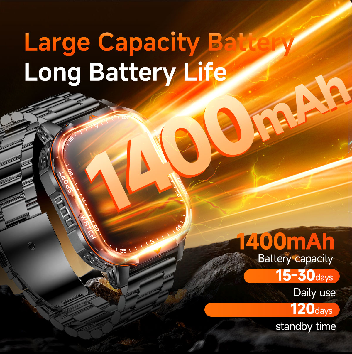 2026 New 1400mAh Super Large B - Smartwatch Watches For Men With Gps recension och pris