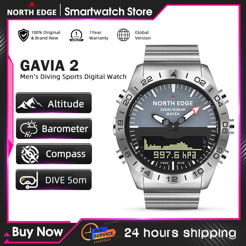 NORTH EDGE Mens Dive Watch Mil - Smartwatch Digital Watches For Men recension och pris