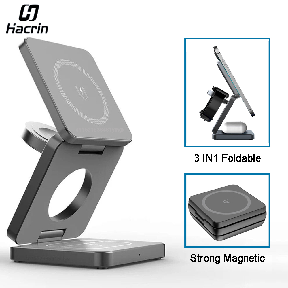 Wireless Charger 3 in 1 Foldab - Smartwatch Watches For Iphone recension och pris