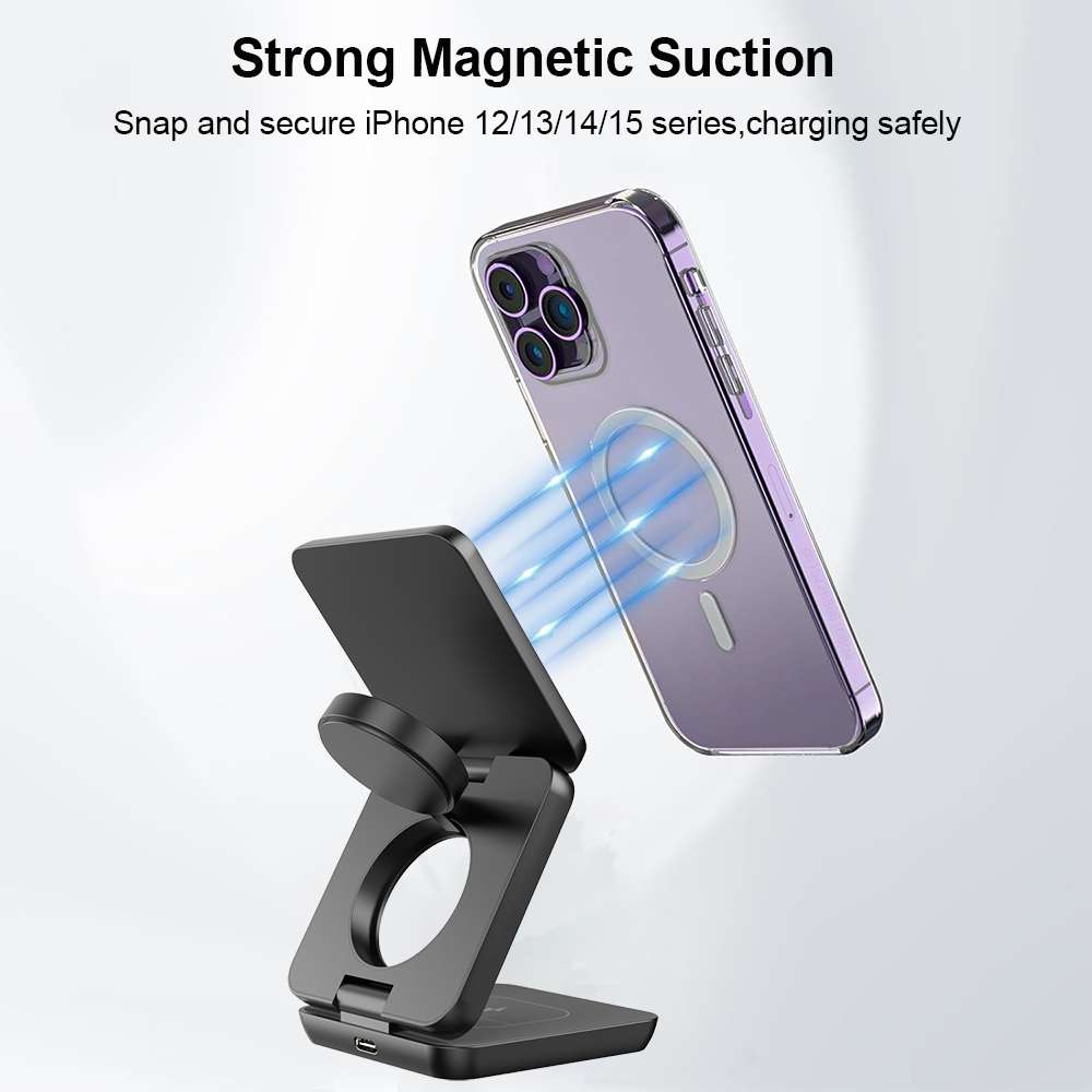 Wireless Charger 3 in 1 Foldab - Smartwatch Watches For Iphone recension och pris