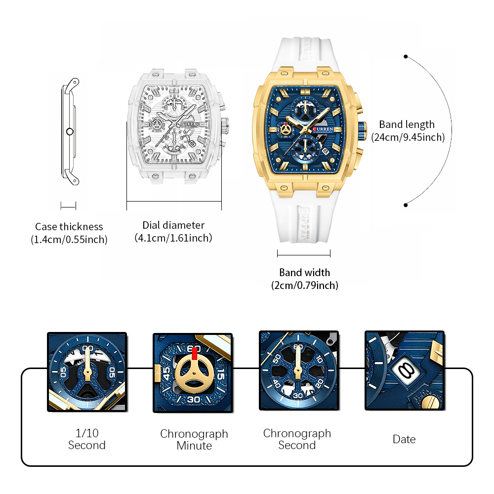 CURREN Luxury Vintage Watch fo - Chronograph Sport Watch recension och pris