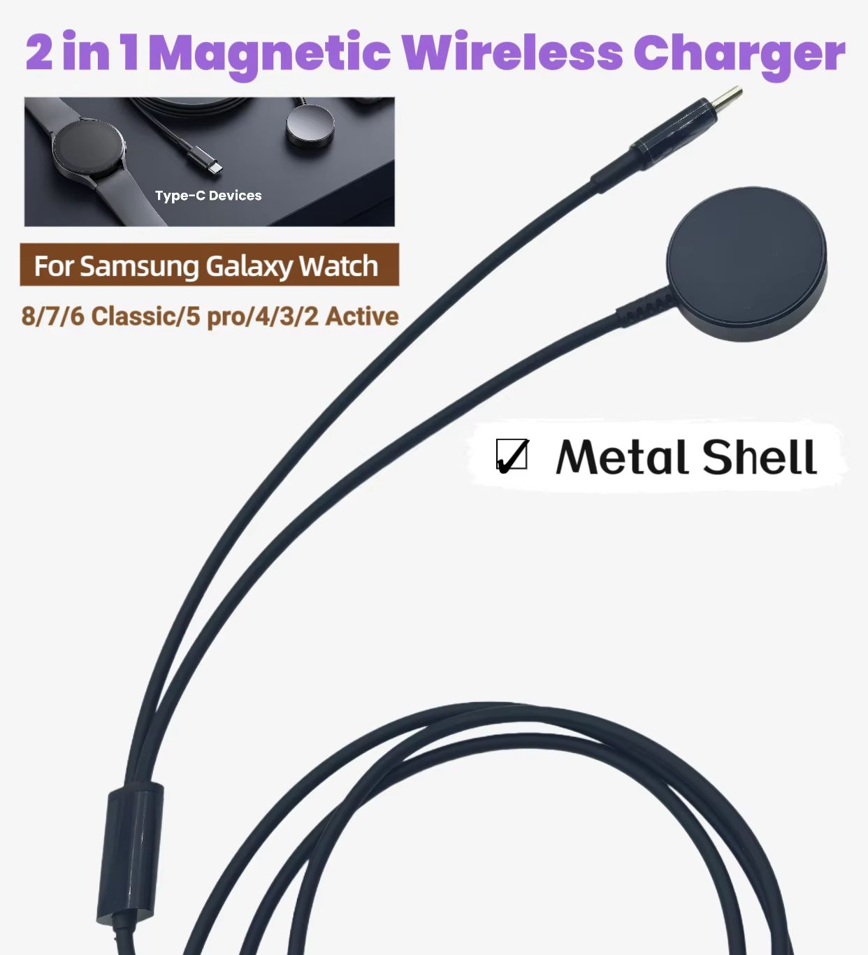 Type-C 2-in-1 Magnetic Wireles - Watches Smartwatch Samsung recension och pris