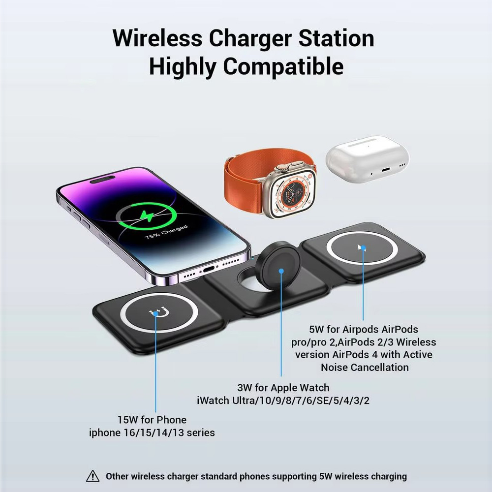 3-in-1 Magnetic Folding Wirele - Smartwatch Watches For Iphone recension och pris