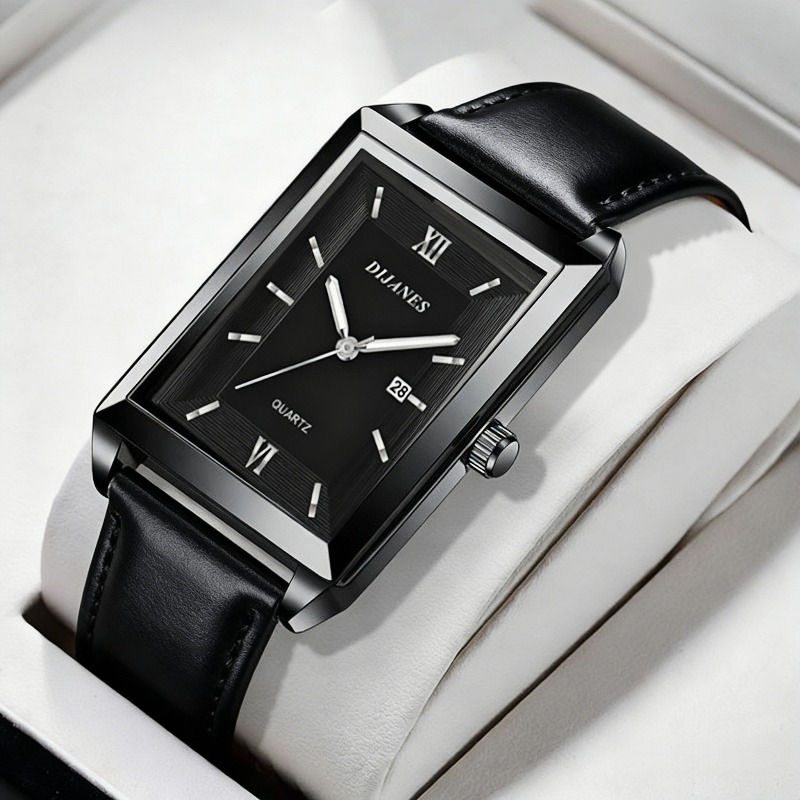 Casual Leather Men Watches Sim - Smartwatch Square Watches For Men recension och pris