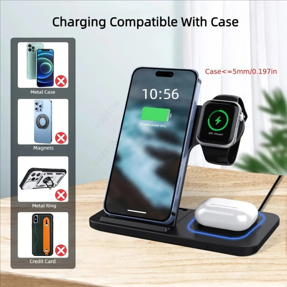 Foldable 3 in 1 Wireless Charg - Smartwatch Watches For Iphone recension och pris