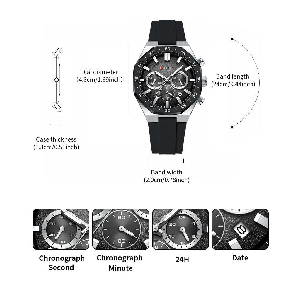 CURREN Fashion Casual Men Spor - Chronograph Sport Watch recension och pris