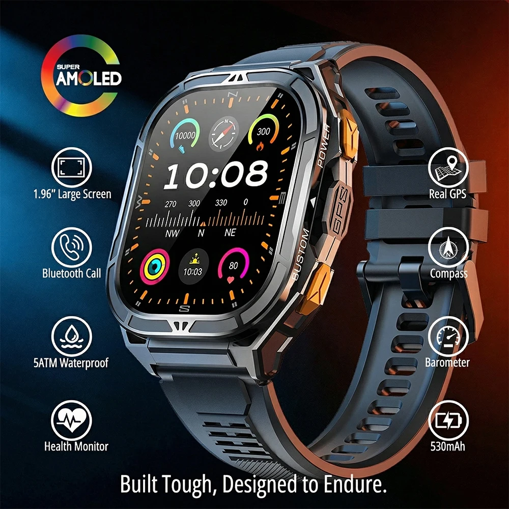 Luxury AMOLED Smartwatch Real  - Smartwatch Watches For Men With Gps recension och pris