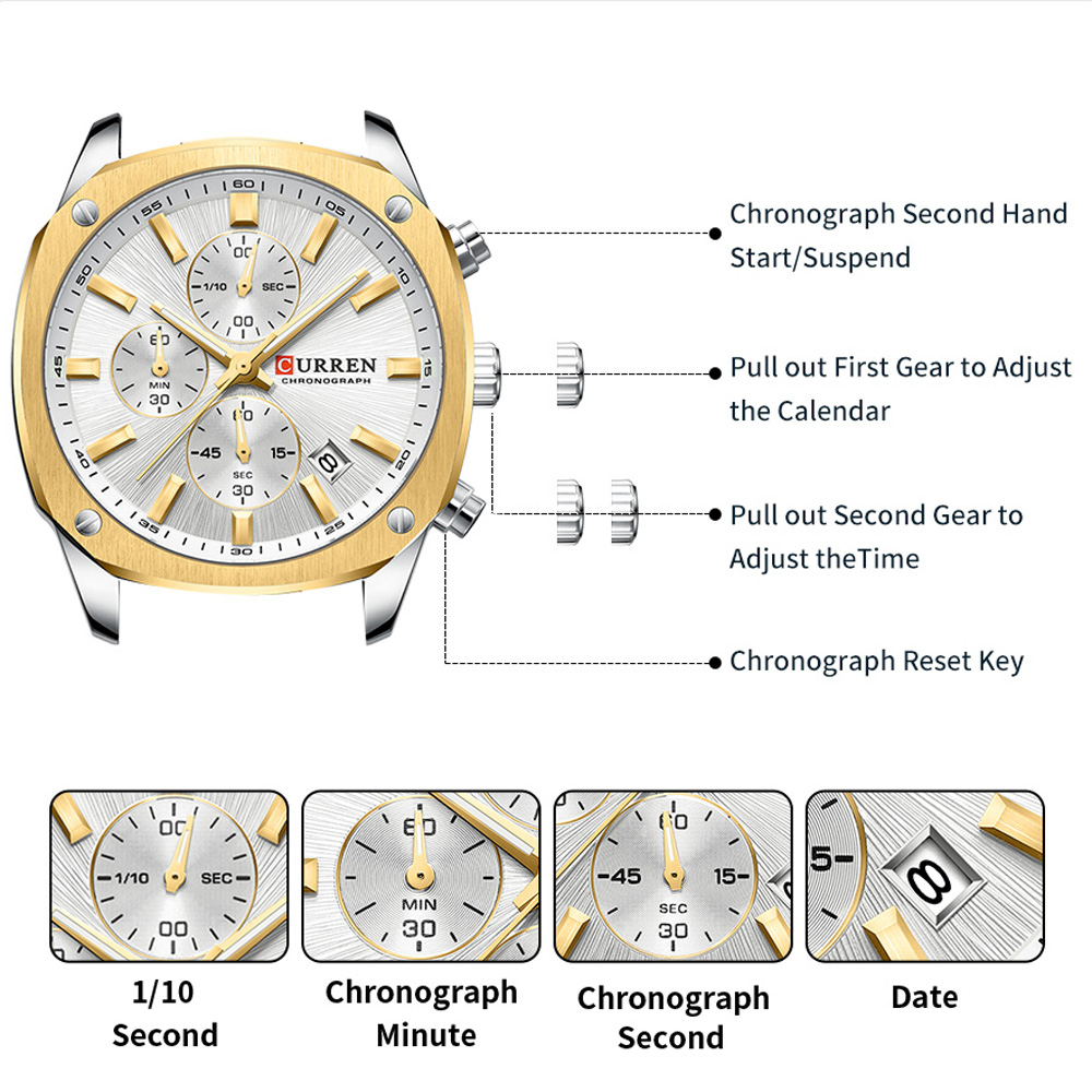 CURREN Modern Men's 42mm Sport - Chronograph Sport Watch recension och pris