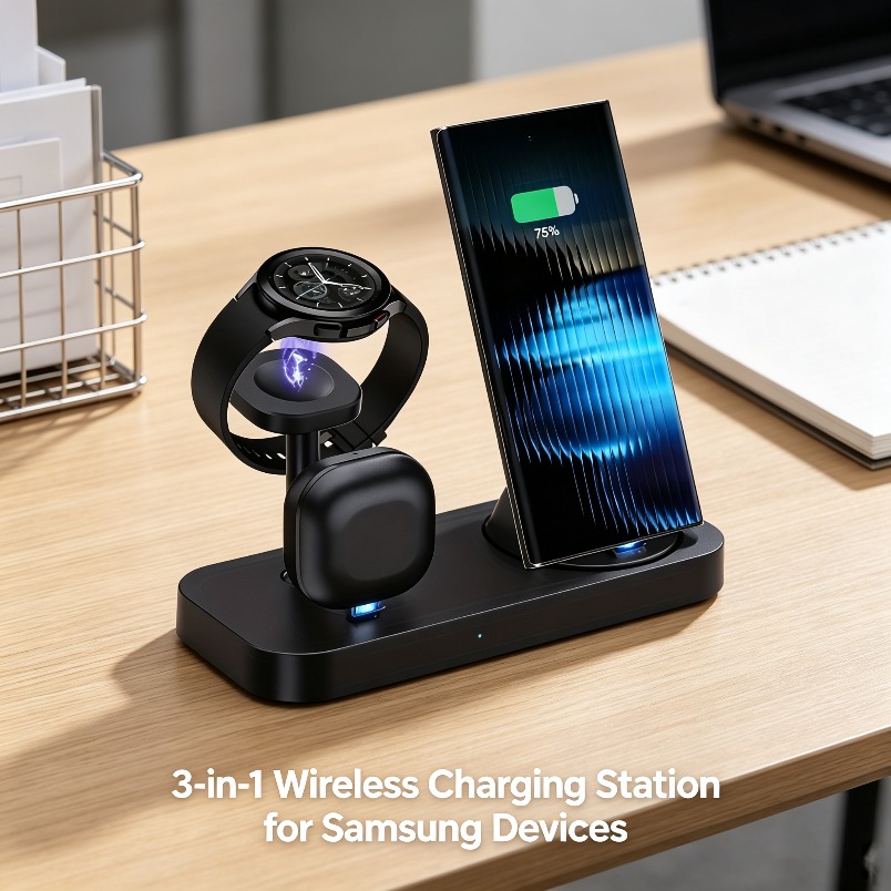 3 in 1 Wireless Charger Dual C - Watches Smartwatch Samsung recension och pris
