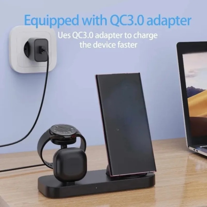 3 in 1 Wireless Charger Dual C - Watches Smartwatch Samsung recension och pris
