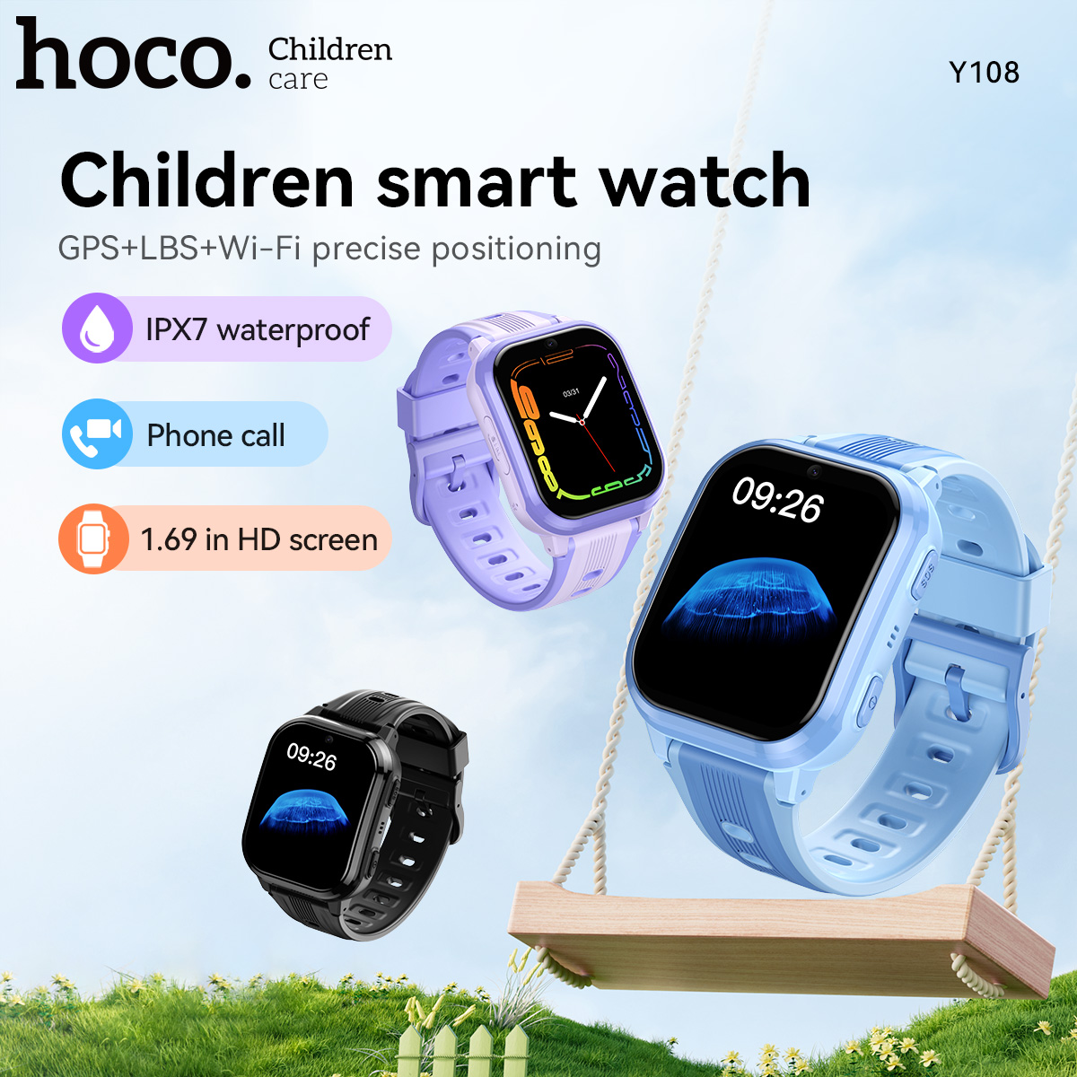 HOCO Y108 1.69inch HD LCD Curv - Smartwatch Digital Watches For Kids recension och pris
