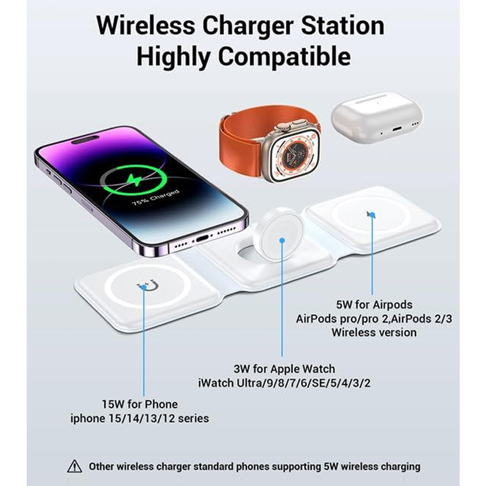 3 In 1 Wireless Charging Stati - Smartwatch Watches For Iphone recension och pris
