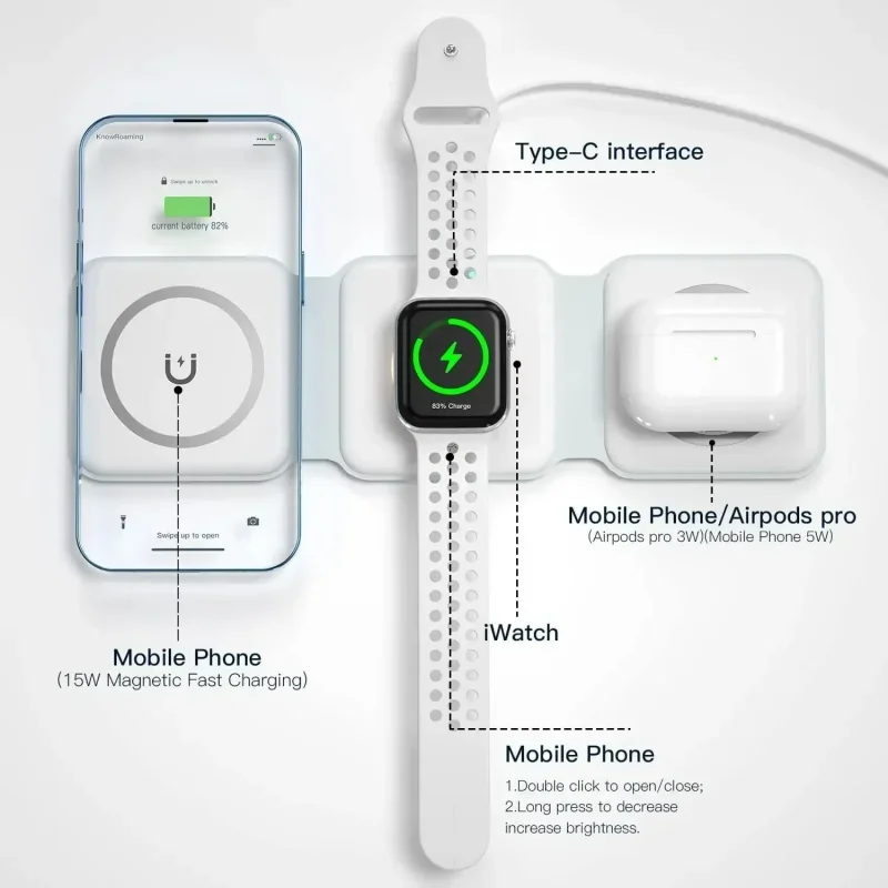 3 in 1 Portable Magnetic Wirel - Watches Smartwatch Samsung recension och pris